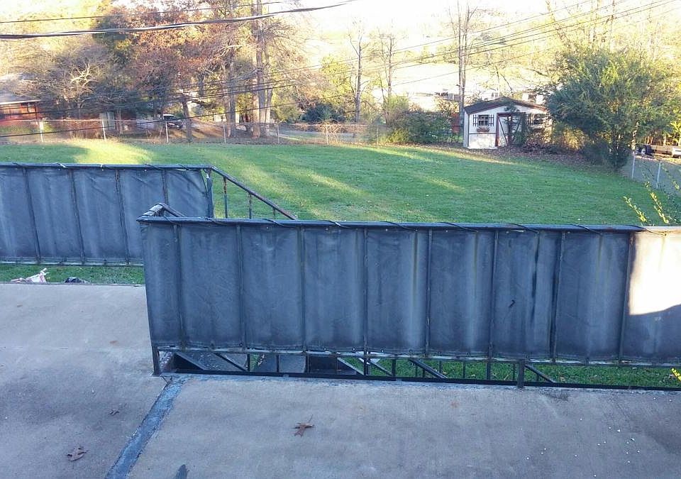 back deck overlooking back yard
