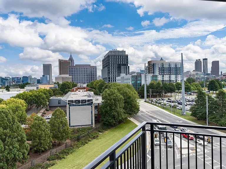 Expansive city views from Modera Westside Trail place Atlanta's vibrant energy right outside your door.