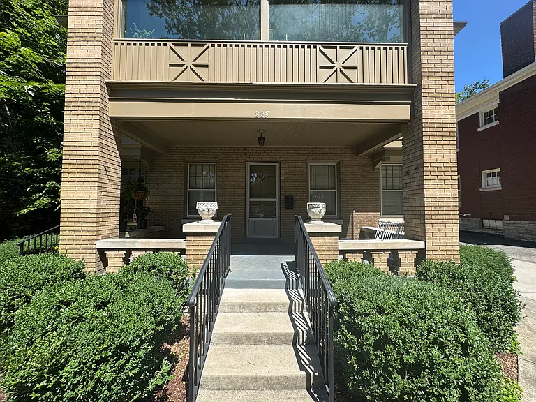 private porch and front entrance
