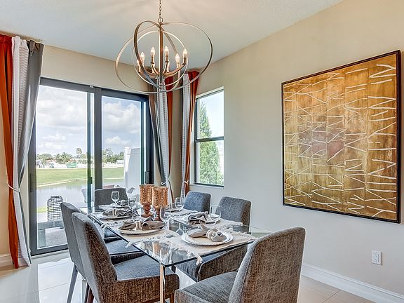 Dining area with access to patio