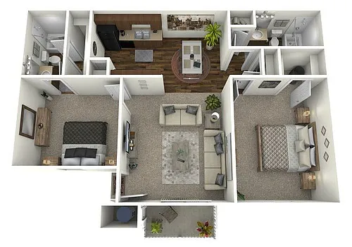 Floor plan 2 Bed 2 Bath