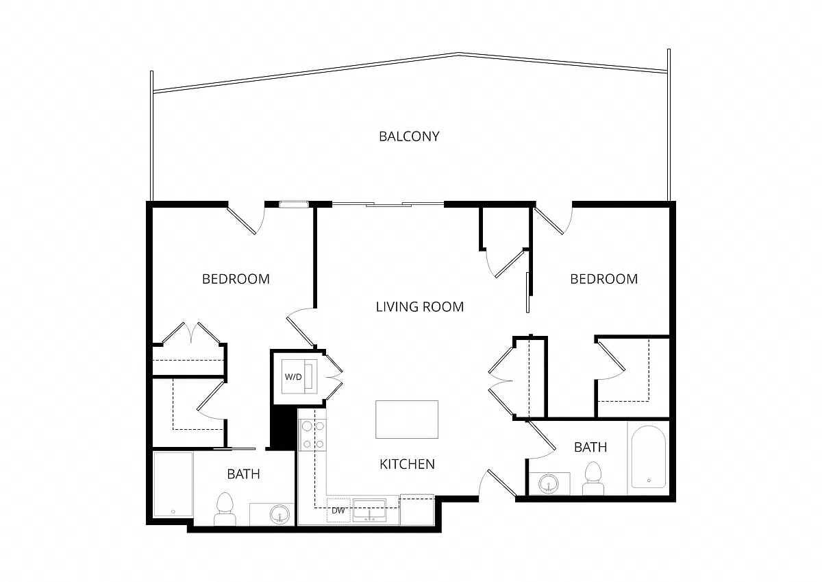 Floor plan Blue D2 2X2