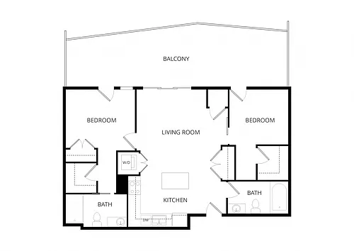 Floor plan Blue D2 2X2