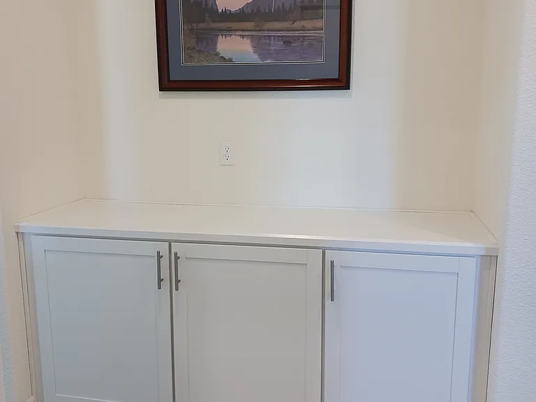 Storage nook in upstairs hallway