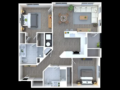 Floor plan 2BD, 2BA