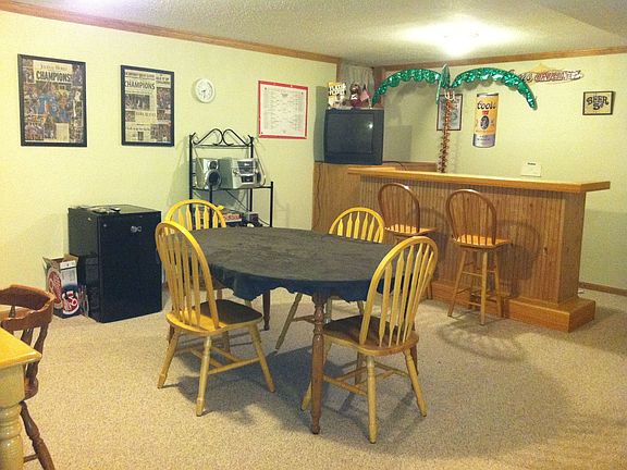 finished basement with custom bar