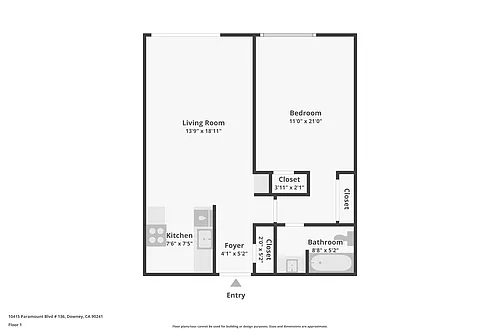 Floor plan 1 Bedroom
