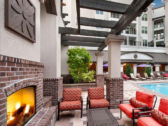 Enjoy a fire by the pool in the courtyard