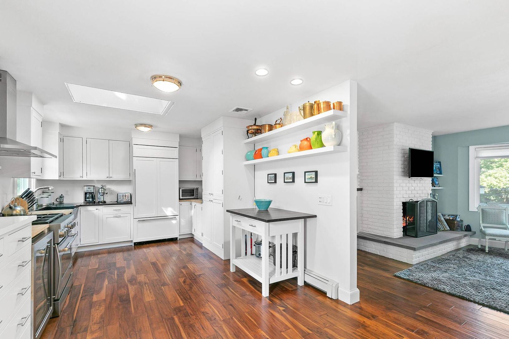  Open Eat-In Kitchen with Skylight