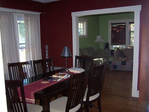 dining room in foreground, living room in background