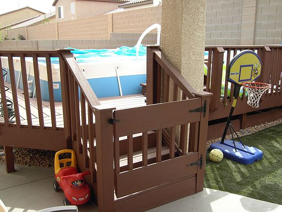 pool and custom pool deck