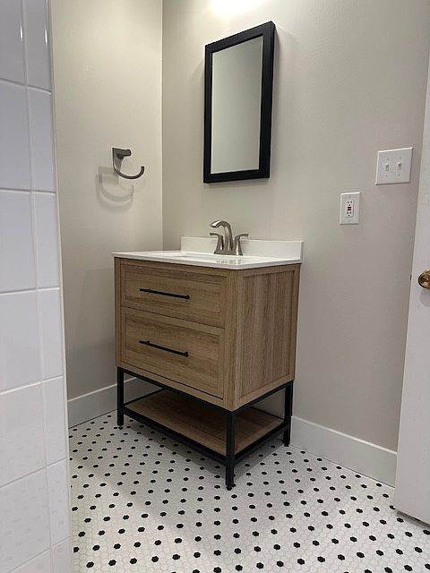 Freshly renovated bathroom.