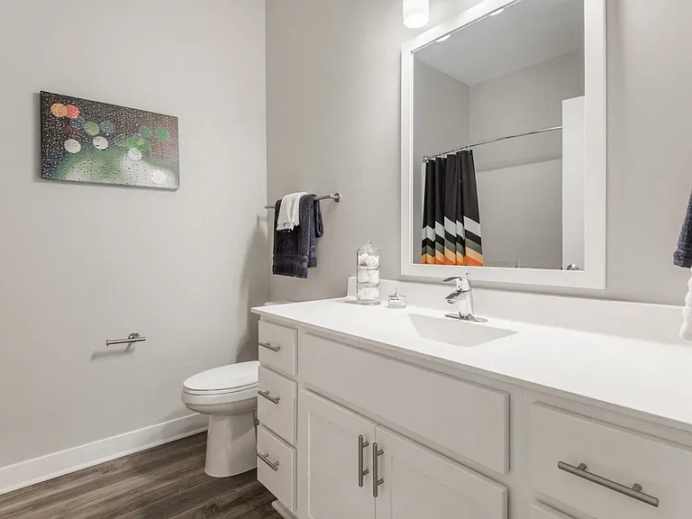 Our bathrooms include spacious vanities with storage, perfect for keeping your essentials organized.