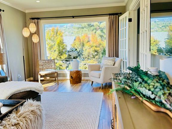 Beautiful Living Room with Mountain View picture window.