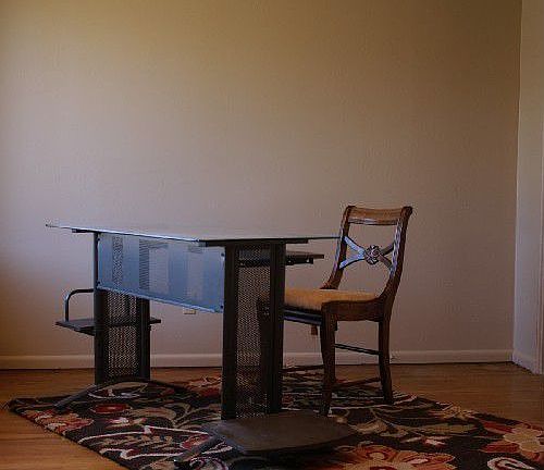 Home office with half bath