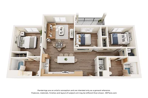 Floor plan 3AA (Wheelchair Accessible)