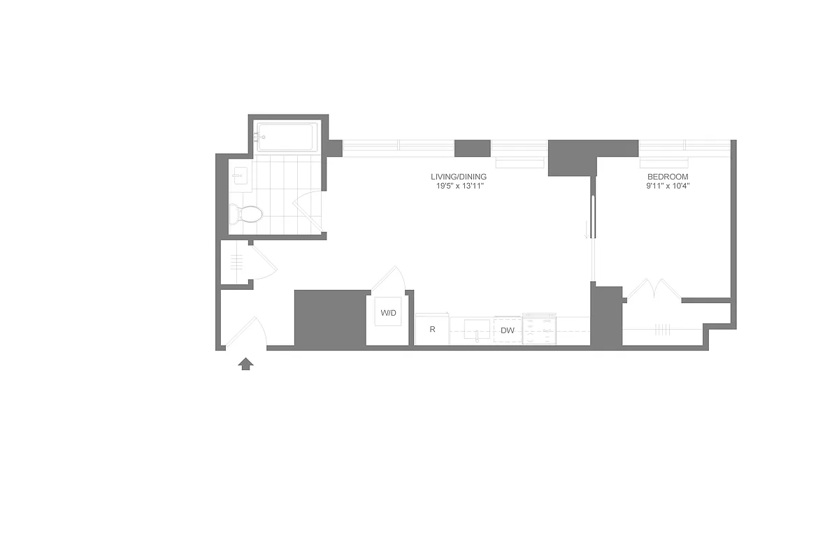 Floor plan A12 | 1 Bed | 1 Bath