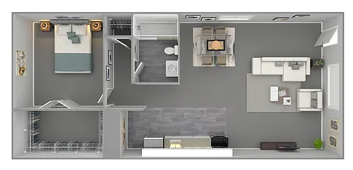 Floor plan One Bedroom Large