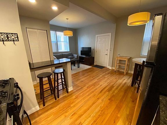 View from the kitchen towards the living room & dining area