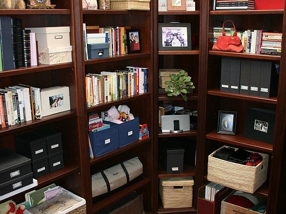 built-in bookshelves