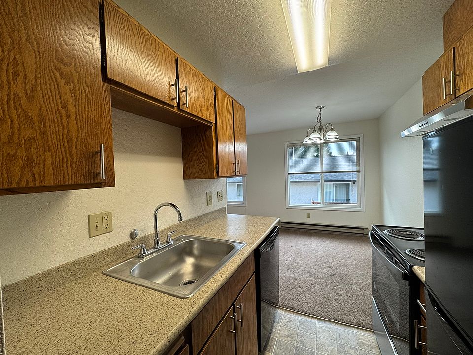Kitchen open to dining area