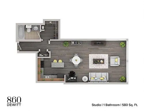Floor plan Studio - 1 Bathroom