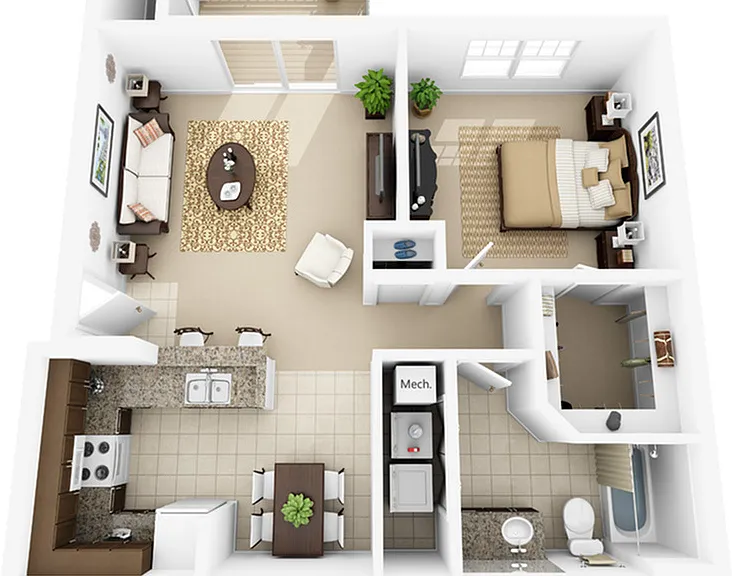 1 Bedroom/1 Bathroom 750 sqft 1 Bedroom/1 Bathroom 750 sqft