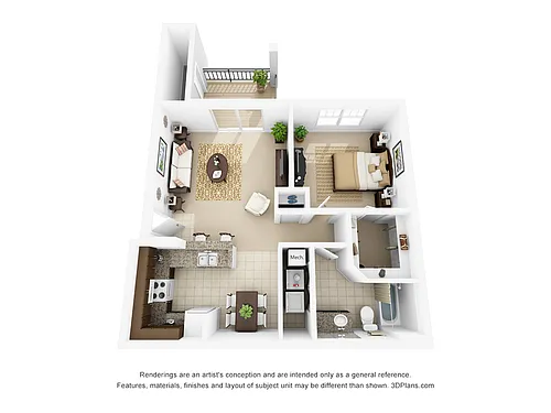 Floor plan Unit A - One Bed/One Bath Phase 1 & 2 Classic