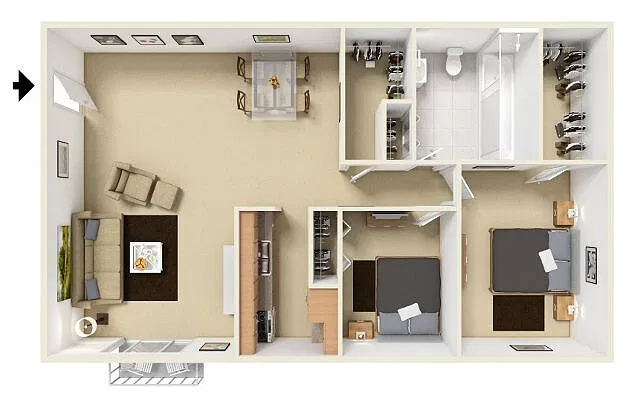 Floor plan Garden Two Bedroom