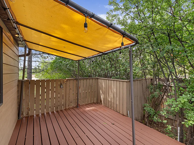 Covered outdoor entry with awning