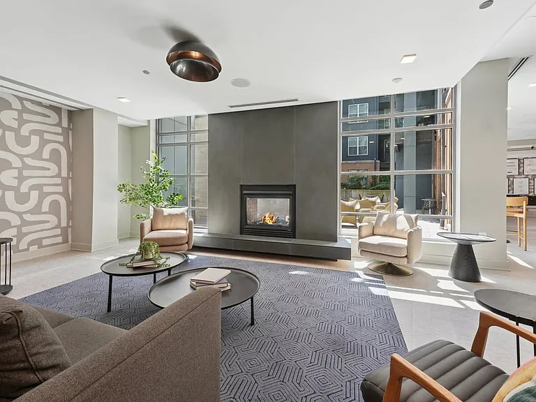 Lounge with ample seating and fireplace