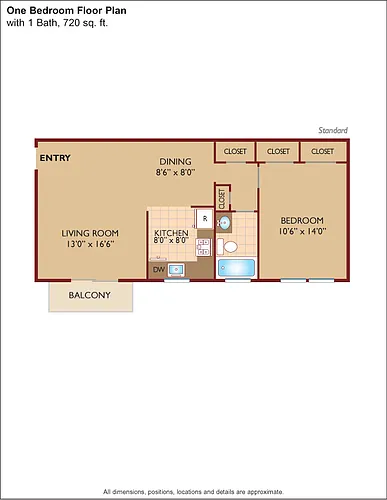 Floor plan $2.76/sq.ft. - One Bedroom