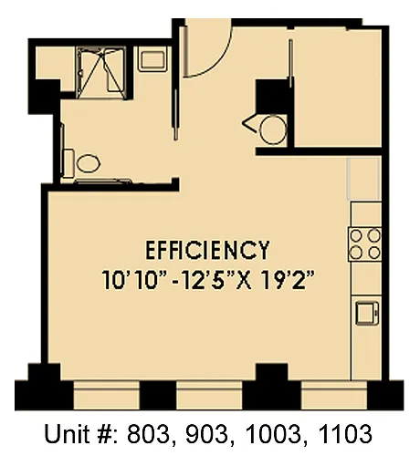 Floor plan Barringer: Studio