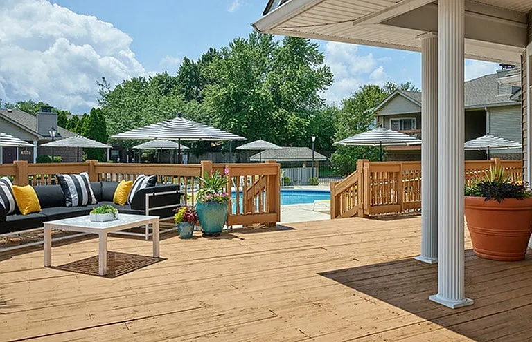 Swimming pool lounge area