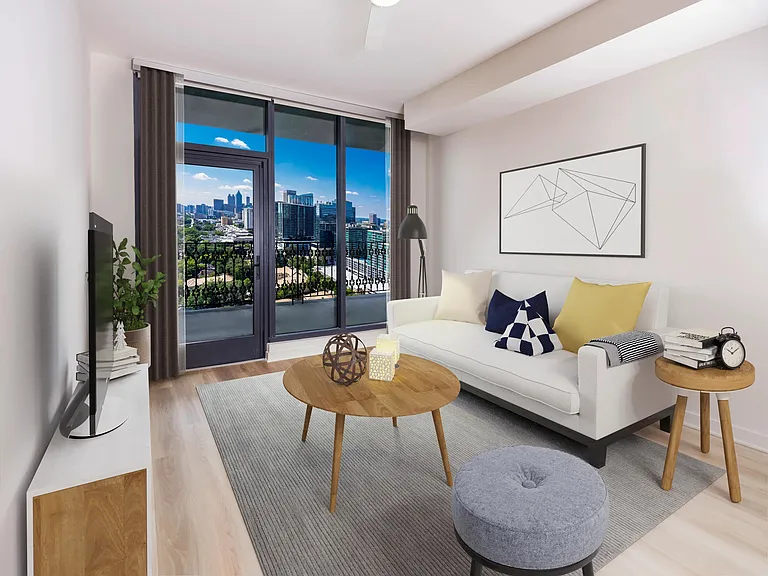 Transform your living space at Modera Parkside with our studio and 2-bedroom apartment homes featuring furnished Ori Living, an innovative expandable modular furniture system.
