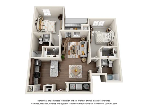 Floor plan 2 bedroom/2 bath 2