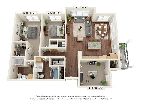 Floor plan Three Bedroom - C1