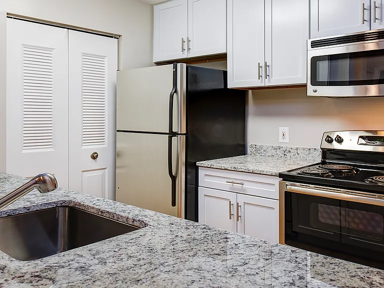 Kitchens provide ample cabinet and counter space