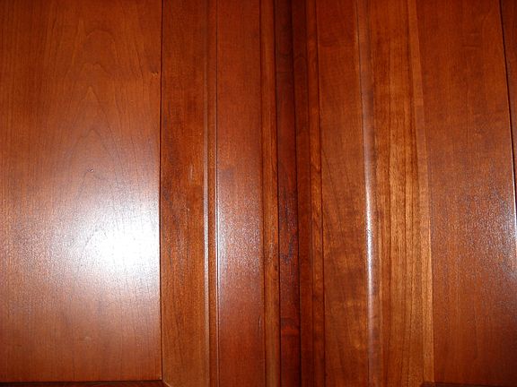 Close Up of Wood Cabinets in Kitchen