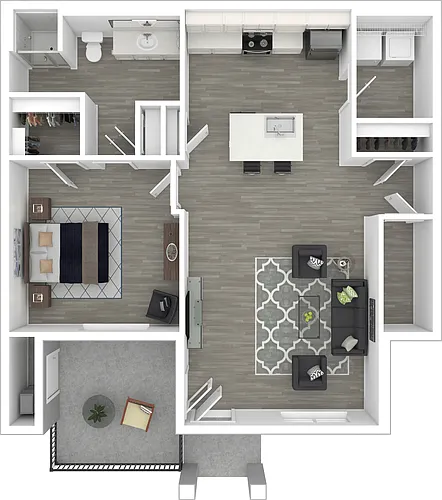 Floor plan 1x1 AU-1.2
