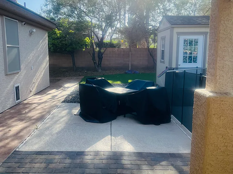 fire pit and outdoor furniture included
