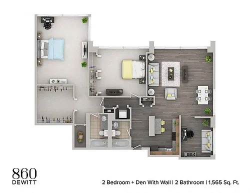 Floor plan 2 Bedroom - 2 Bathroom
