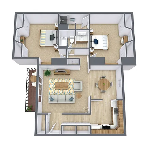 Floor plan Two Bedroom 22A