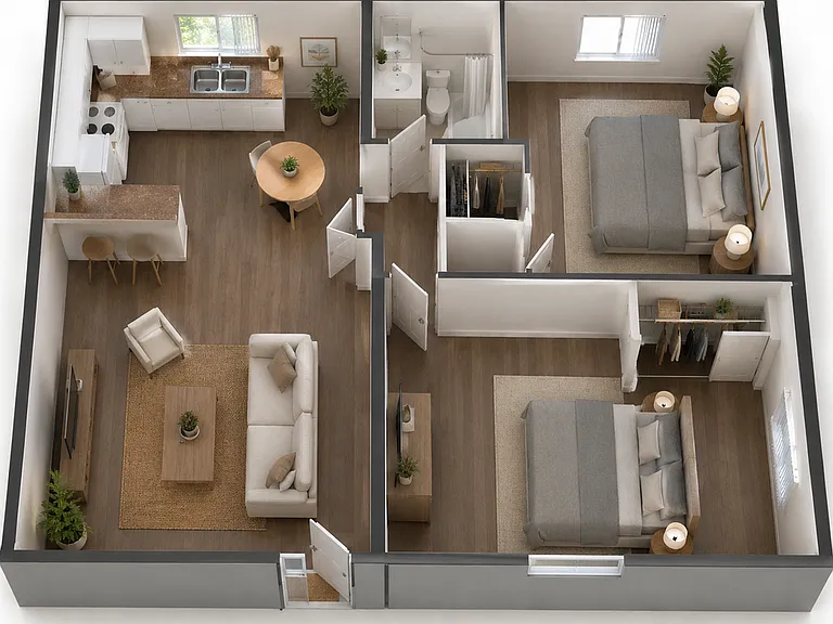 3D 2 bedroom 1 bathroom 3D 2 bedroom 1 bathroom