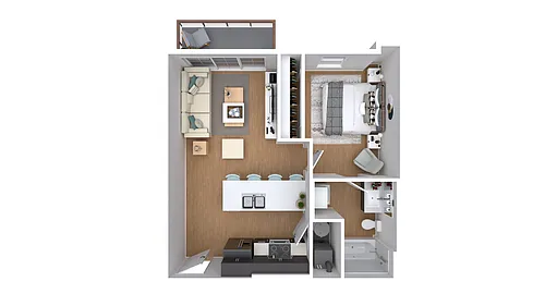 Floor plan 1x1 Small