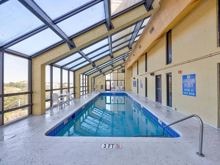 Indoor heated pool.