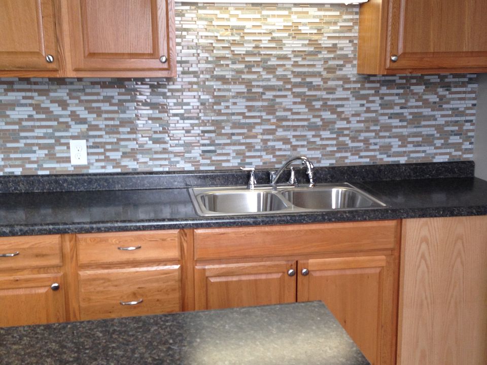 Light fixture above the kitchen sink.