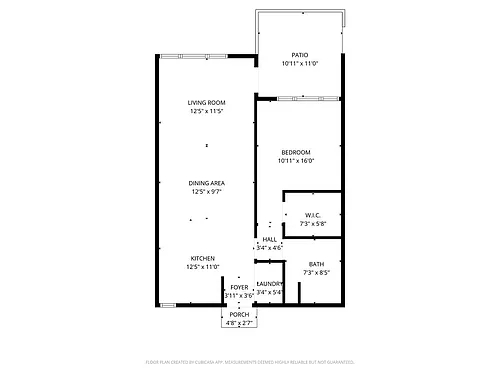 Floor plan 108 - Patio Washer Dryer