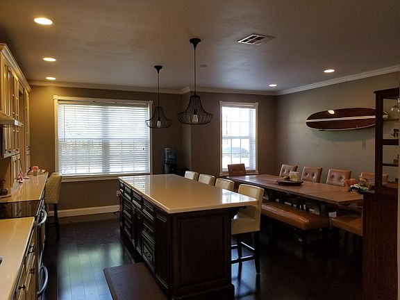 Kitchen open to large dining area