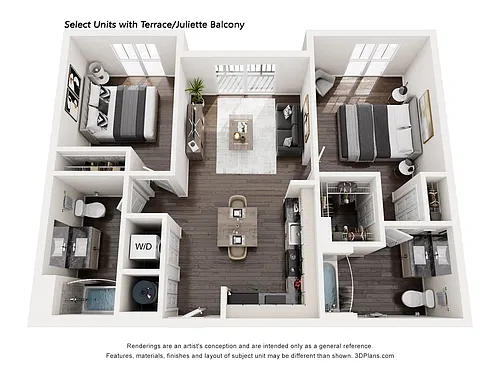 Floor plan Two Bedrooms